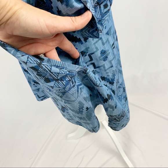 Soft Surroundings Blue Chambray Yuman Aztec Tunic Size M - Picture 7 of 8